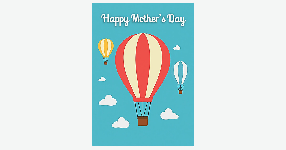 Aerial Mothers Day Scene Card | Clever Studio Art