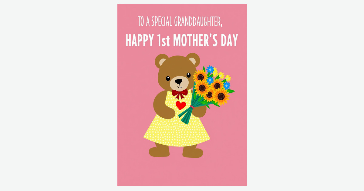 Apron Bear Floral Mothers Day Card | Clever Studio Art