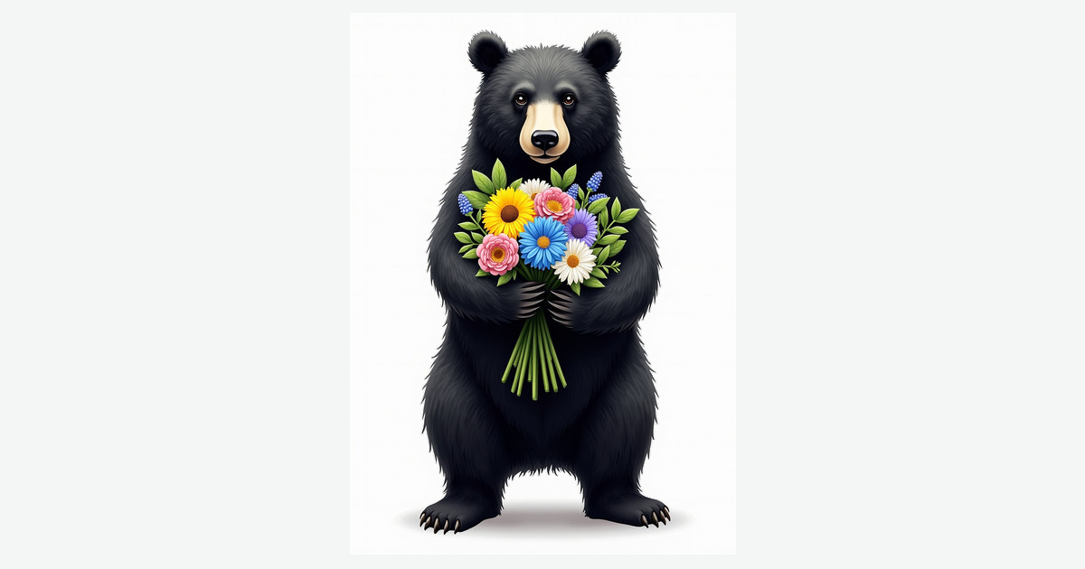 Bear Hug Floral Mothers Day Card | Clever Studio Art