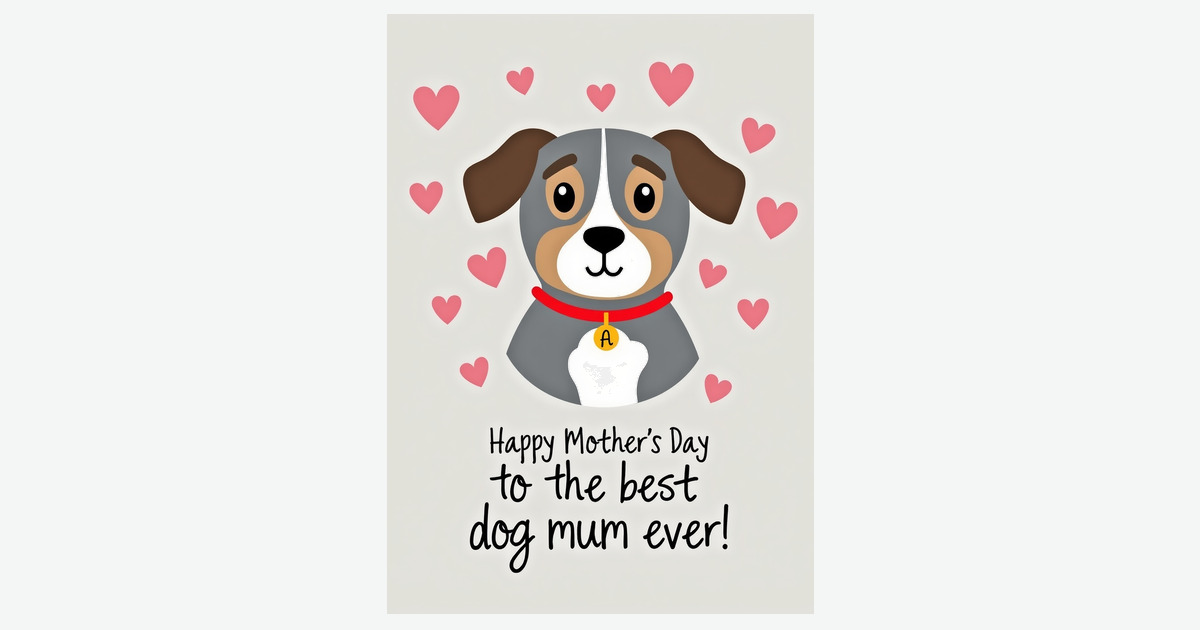 Best Dog Mum Mothers Day Card | Clever Studio Art