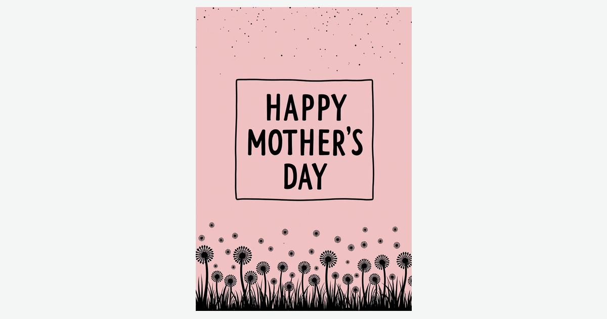 Blush Pink Mothers Day Scene Card | Clever Studio Art
