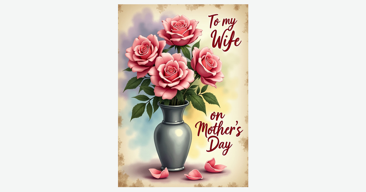 Blush Pink Roses Mothers Day Card | Clever Studio Art