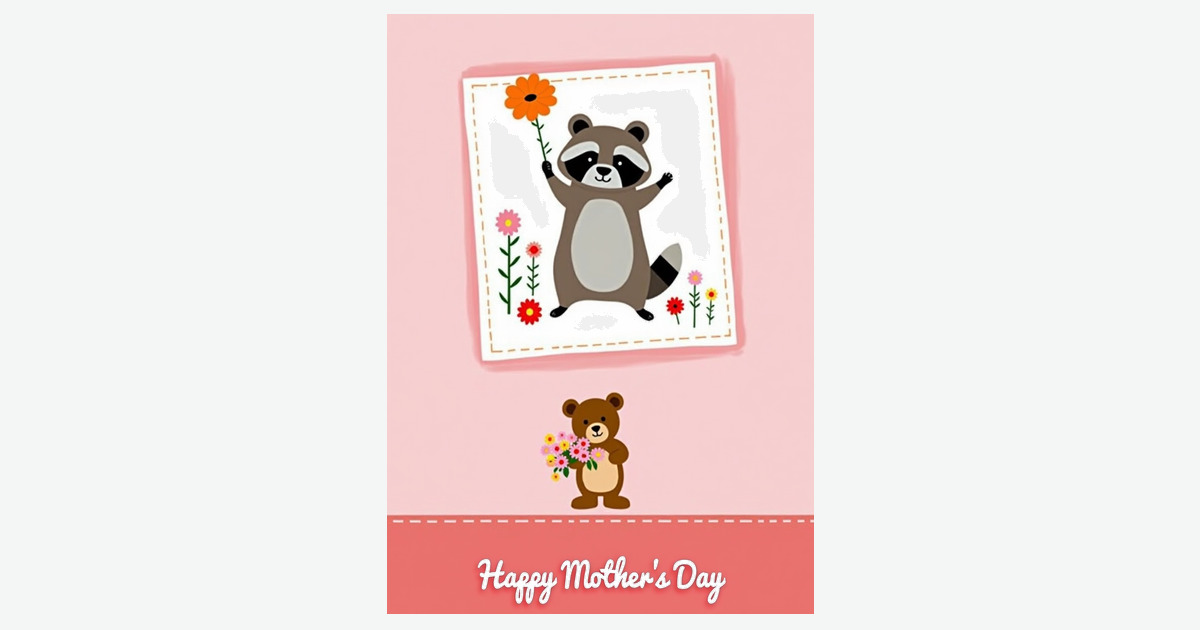 Bushy Tail Mothers Day Floral Card | Clever Studio Art