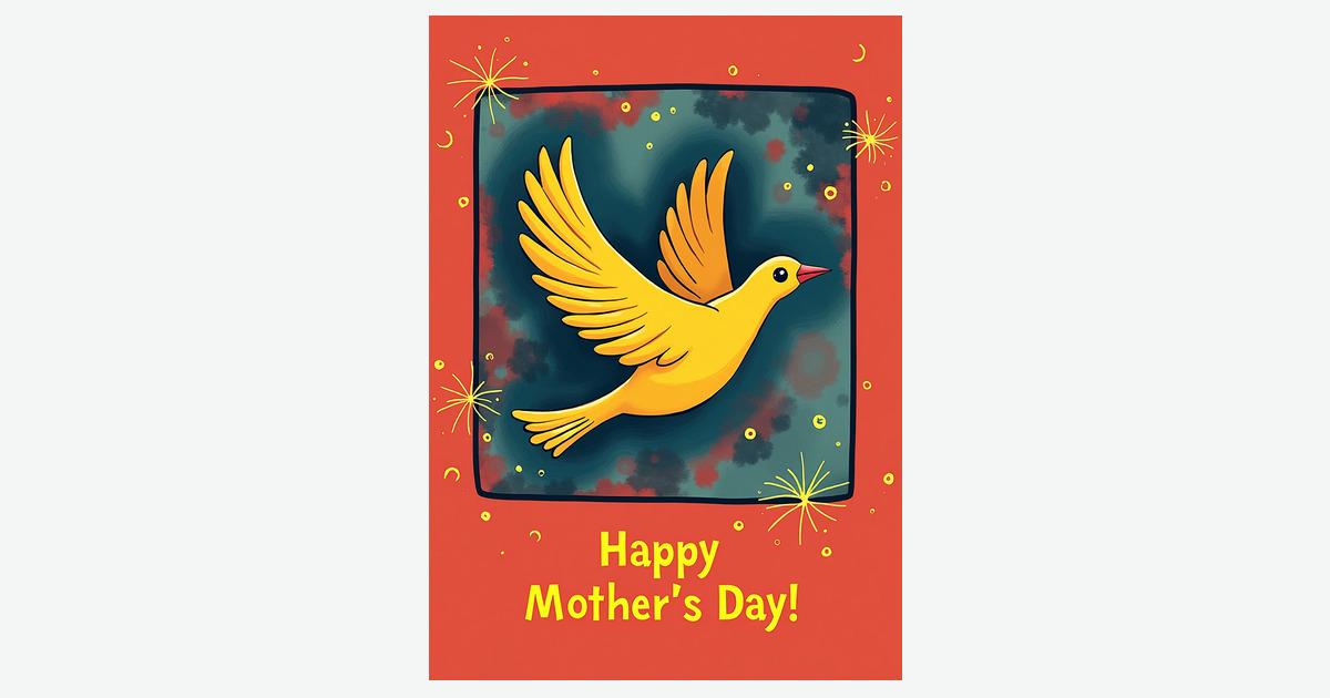 Canary Mothers Day Scene Card | Clever Studio Art