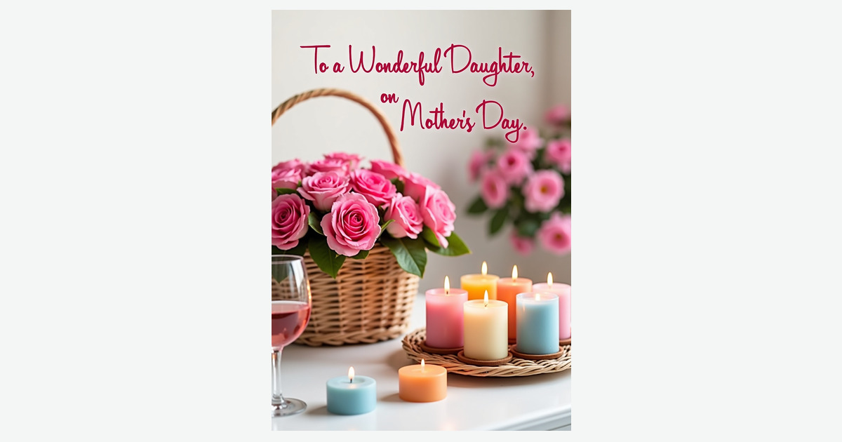 Candlelit Mothers Day Daughter Card | Clever Studio Art