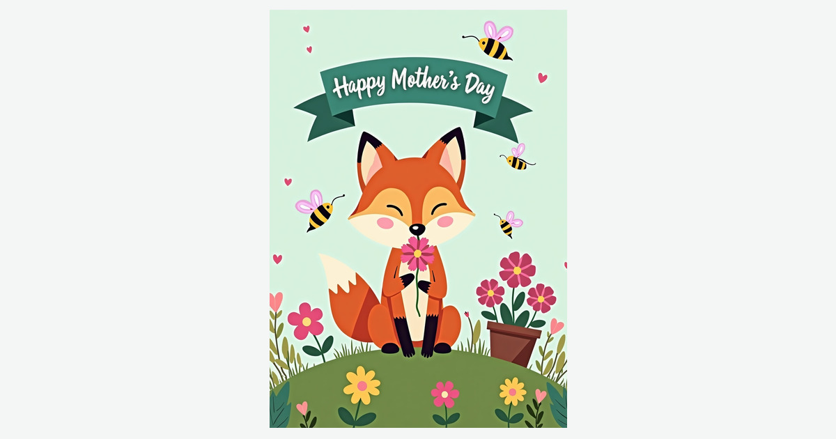 Charming Mothers Day Scene Card | Clever Studio Art
