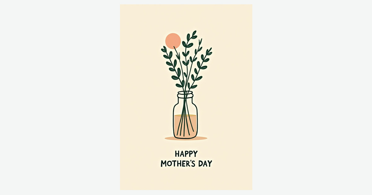 Chevron Foliage Mothers Day Card | Clever Studio Art