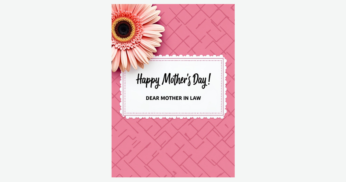 Coral Pink Mothers Day In Law Card | Clever Studio Art
