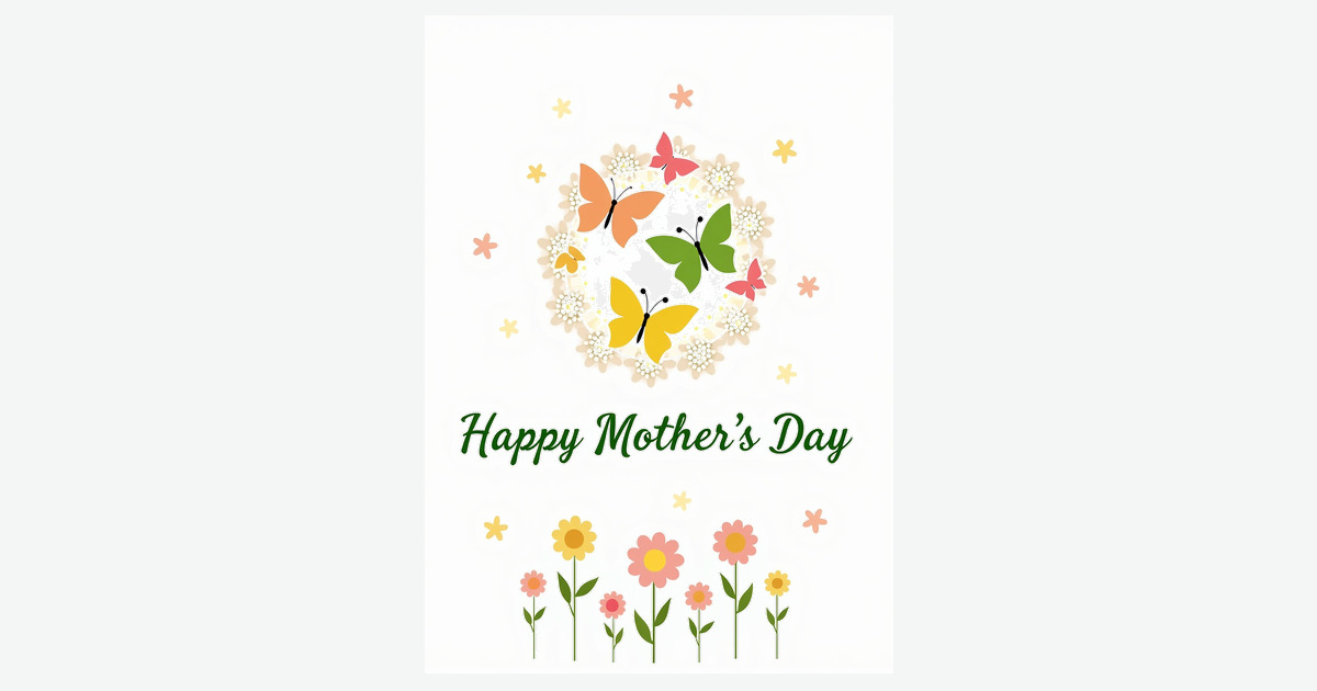 Cream Floral Mothers Day Card | Clever Studio Art