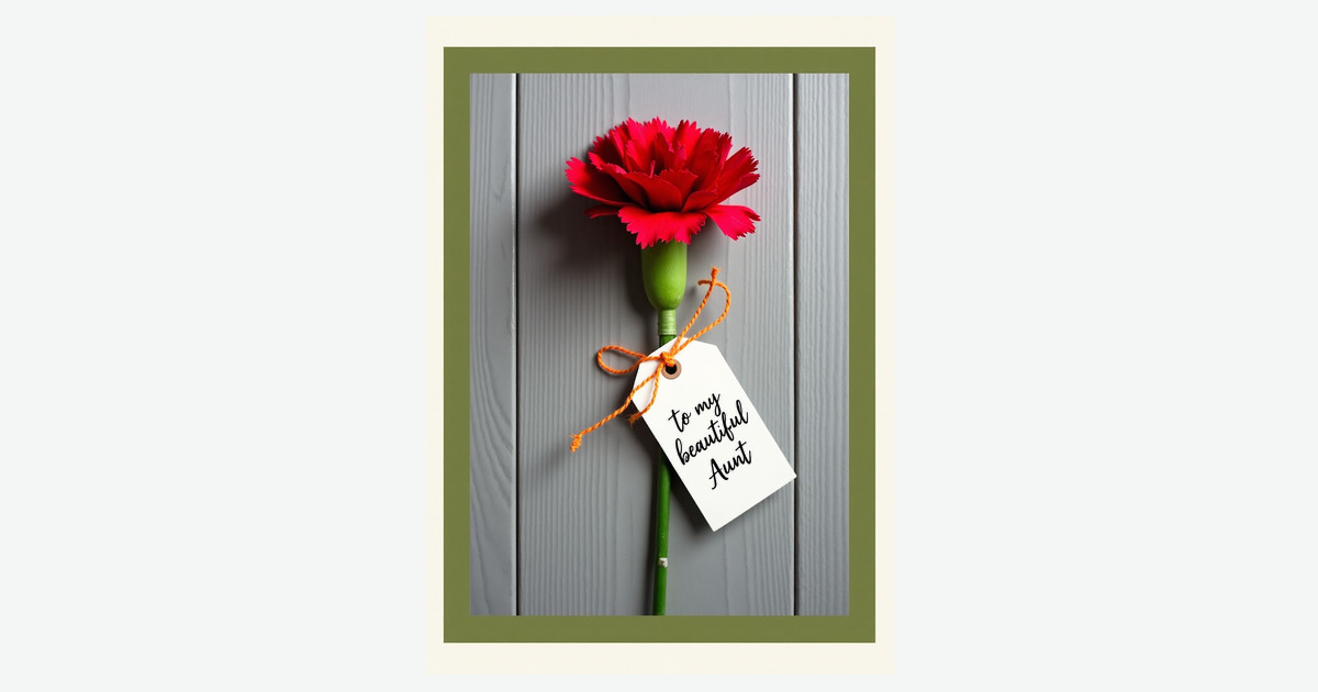 Crimson Floral Aunt Mothers Day Card | Clever Studio Art