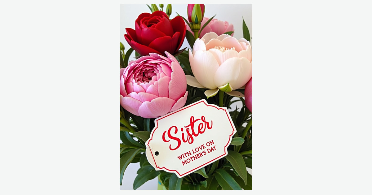 Crimson Floral Sister Mothers Day Card | Clever Studio Art