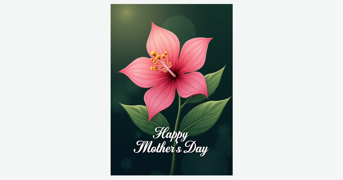 Crimson Flower Mothers Day Card | Clever Studio Art