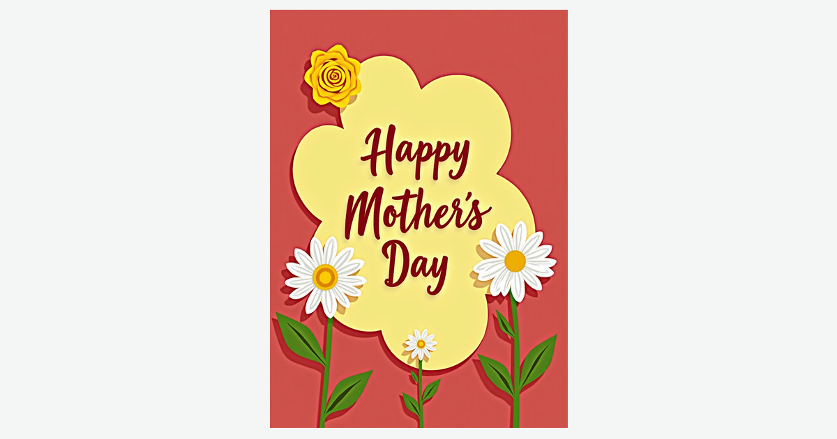 Crimson Mothers Day Cloud Card | Clever Studio Art