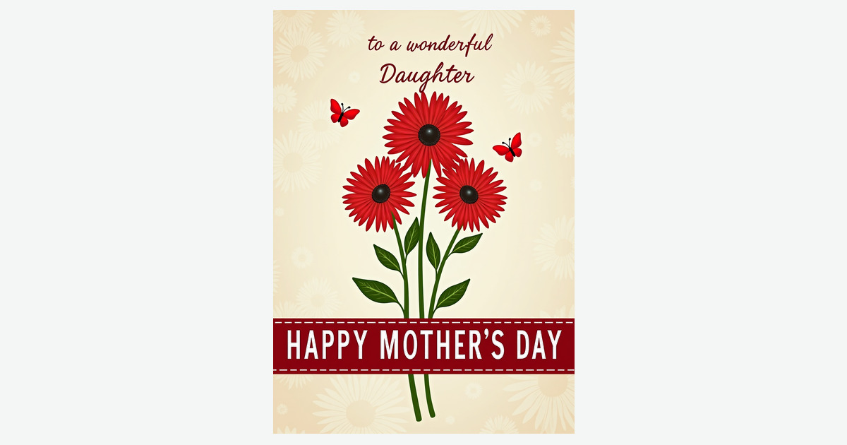 Crimson Mothers Day Ribbon Card | Clever Studio Art