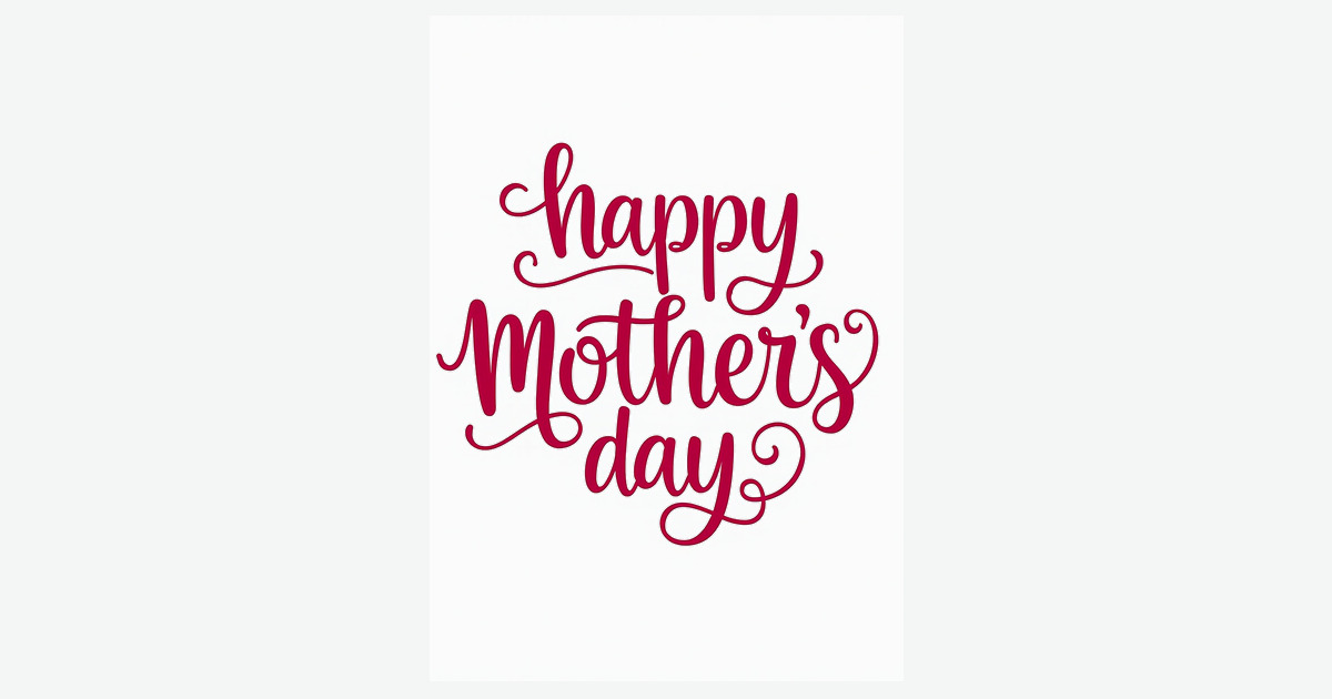 Crimson Mothers Day Script Card | Clever Studio Art