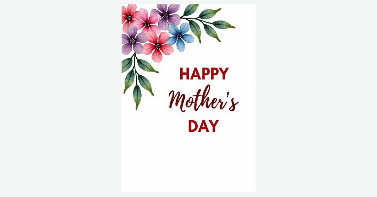Crimson Mothers Day Type Card | Clever Studio Art