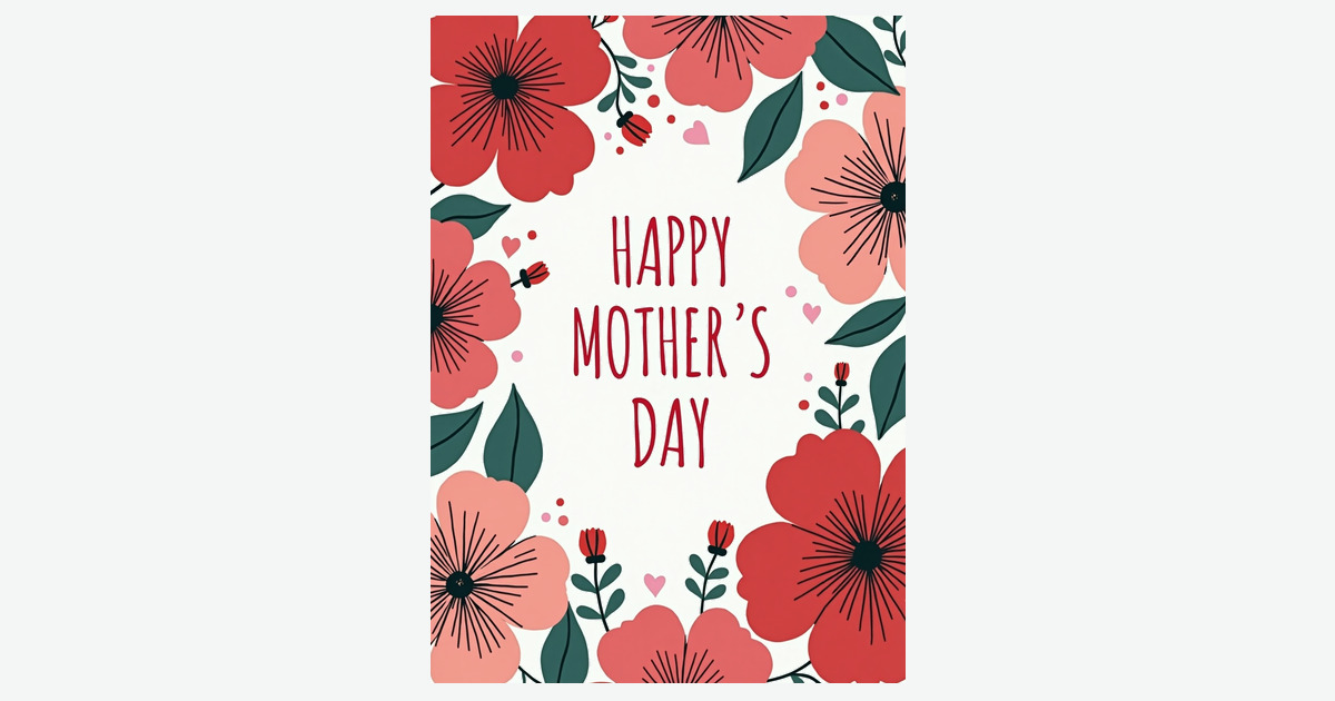 Crimson Mothers Day Wish Card | Clever Studio Art