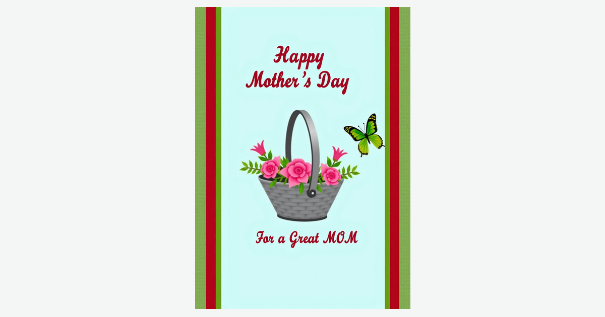 Crimson Stripe Mothers Day Card | Clever Studio Art