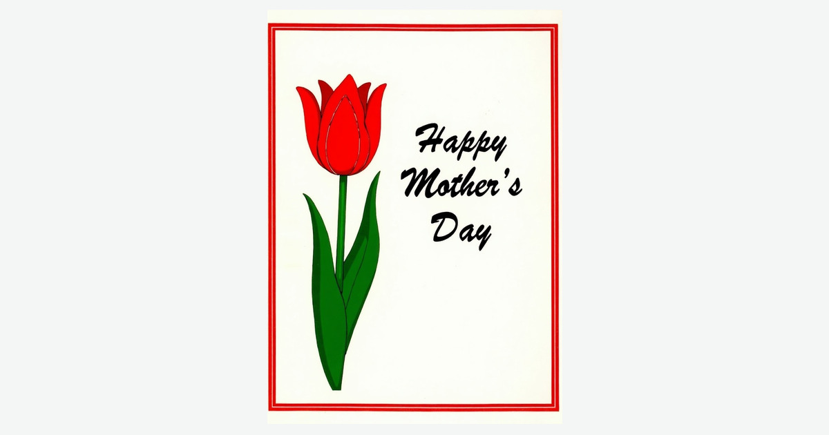 Crimson Tulip Mothers Day Card | Clever Studio Art