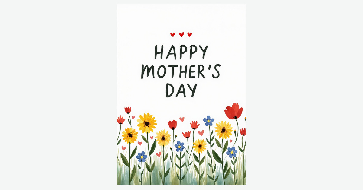 Crisp Floral Mothers Day Card | Clever Studio Art