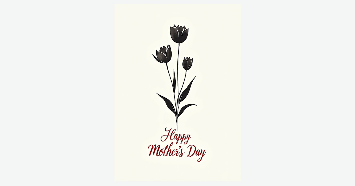 Dark Floral Mothers Day Card | Clever Studio Art