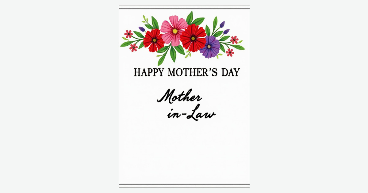 Elegant Mother In Law Bouquet Card | Clever Studio Art