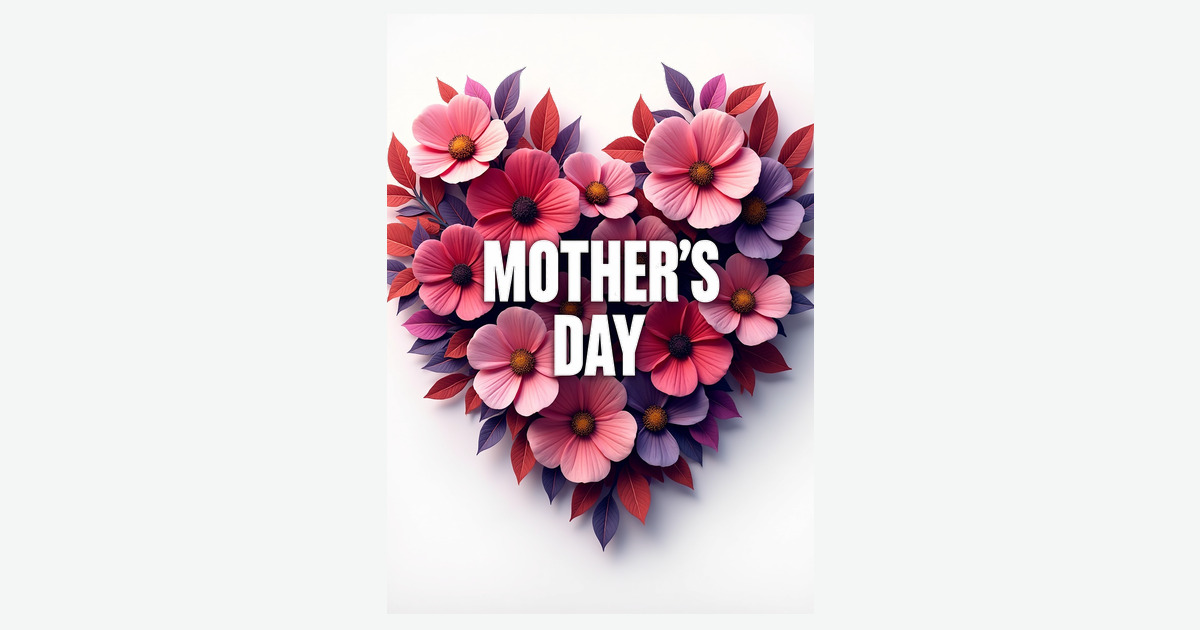 Faux Gold Mothers Day Heart Card | Clever Studio Art
