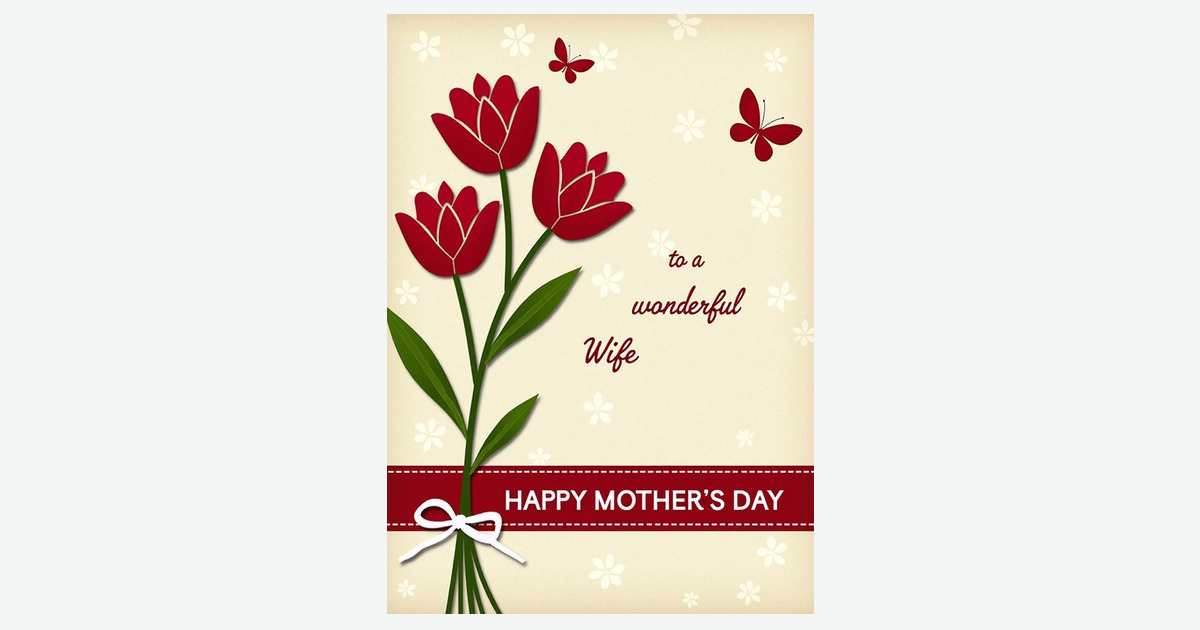 Festive Red Mothers Day Design Card | Clever Studio Art