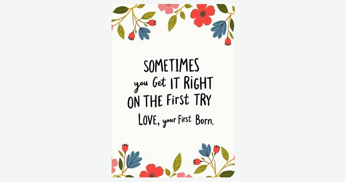 First Born Floral Love Card | Clever Studio Art