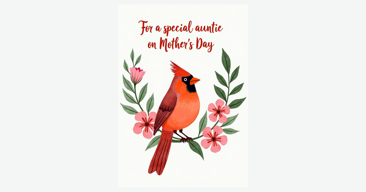 Floral Bird Mothers Day Art Card | Clever Studio Art