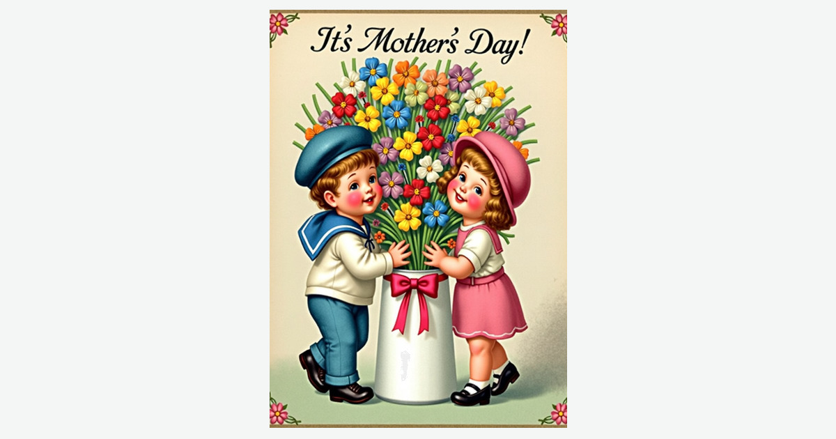 Floral Corner Mothers Day Card | Clever Studio Art