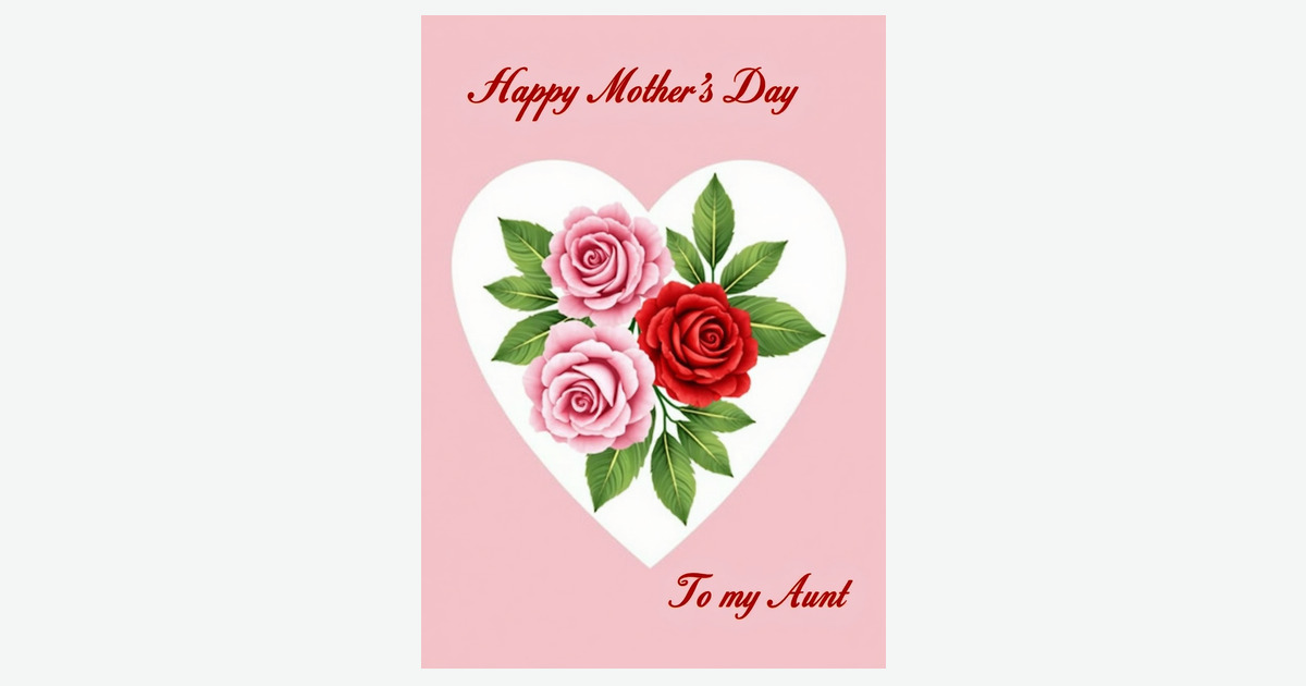 Floral Heart Mothers Day Rose Card | Clever Studio Art