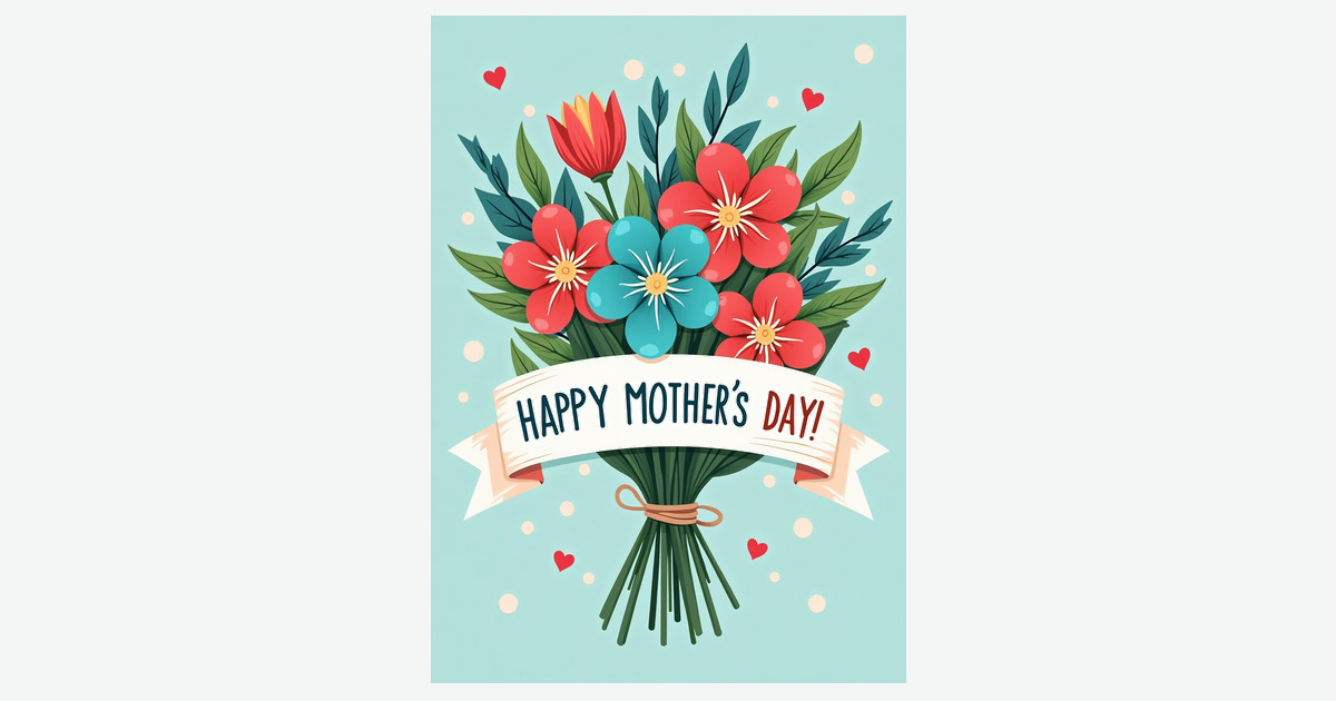Floral Hearts Mothers Day Card | Clever Studio Art