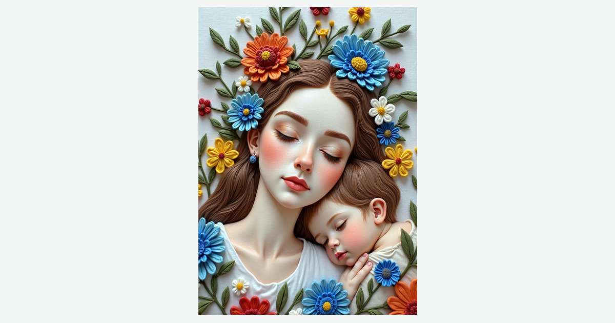 Floral Mothers Day Embrace Card | Clever Studio Art