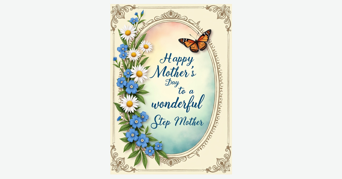 Floral Mothers Day Oval Art Card | Clever Studio Art