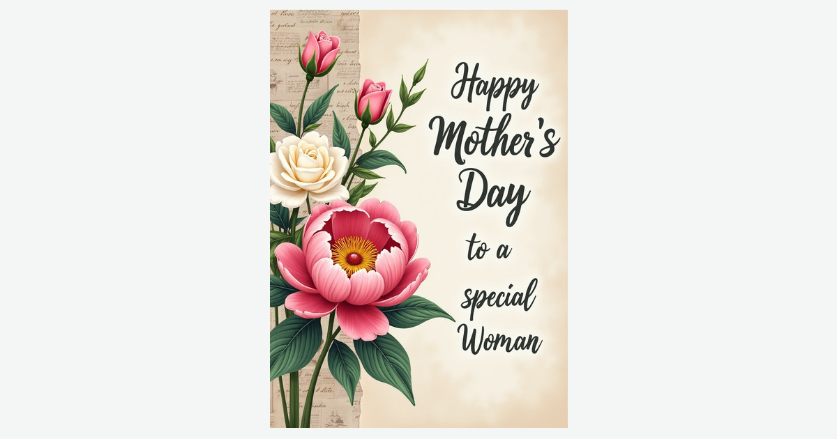 Floral Mothers Day Woman Card | Clever Studio Art