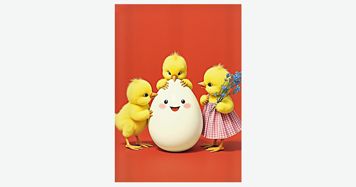 Fluffy Friends Animated Egg Card | Clever Studio Art