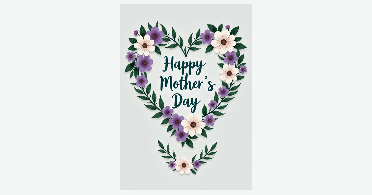 Foliage Heart Mothers Day Card | Clever Studio Art