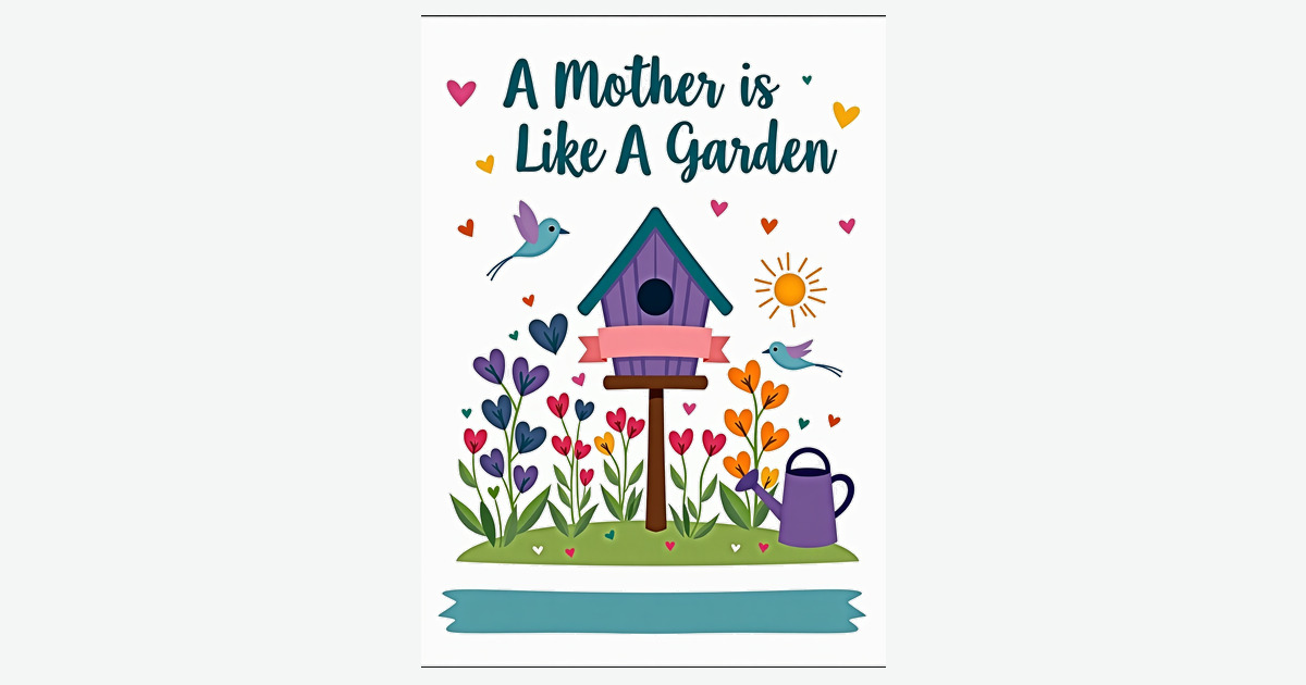 Garden Mothers Day Scene Card | Clever Studio Art