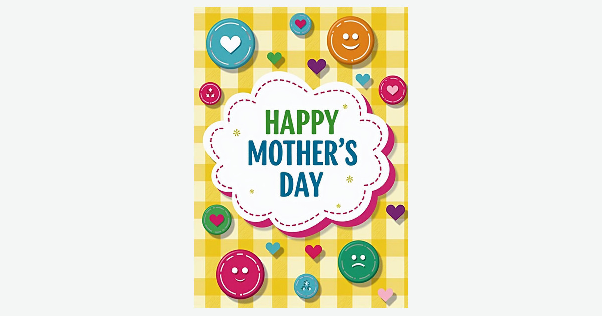 Gingham Mothers Day Heart Card | Clever Studio Art