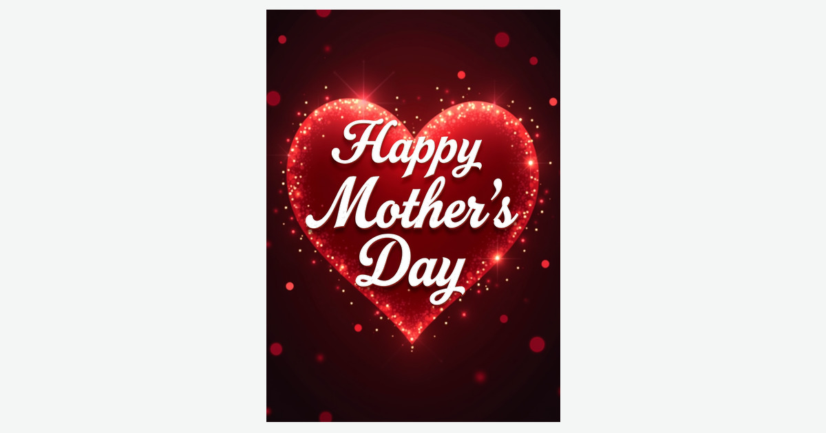 Glowing Heart Mothers Day Card | Clever Studio Art