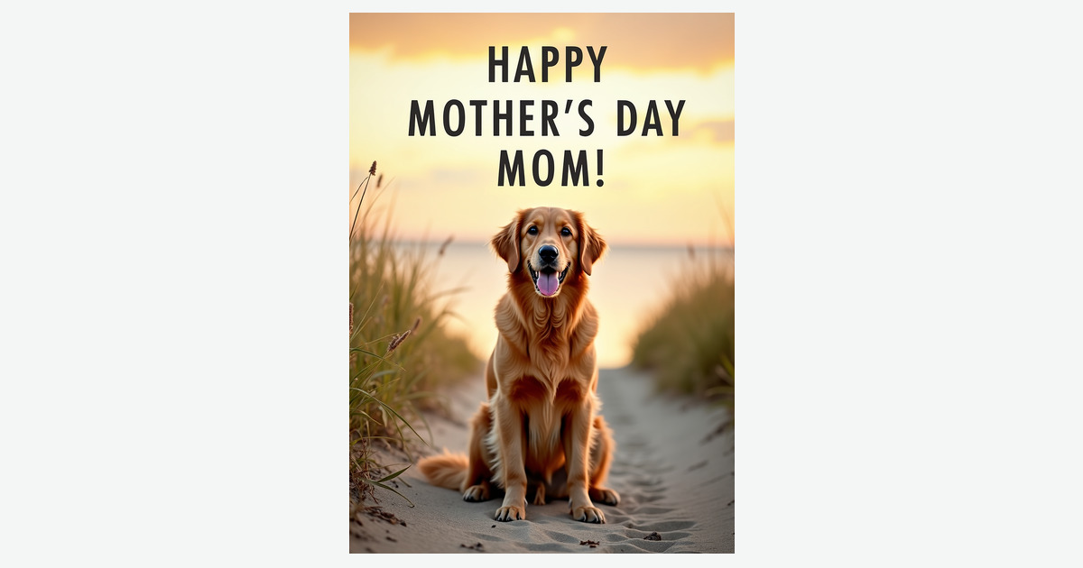 Golden Dog Mothers Day Love Card | Clever Studio Art