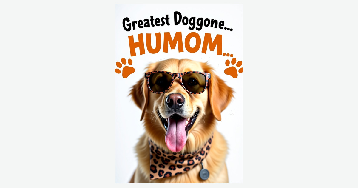 Golden Dog Mothers Day Message Card | Clever Studio Art