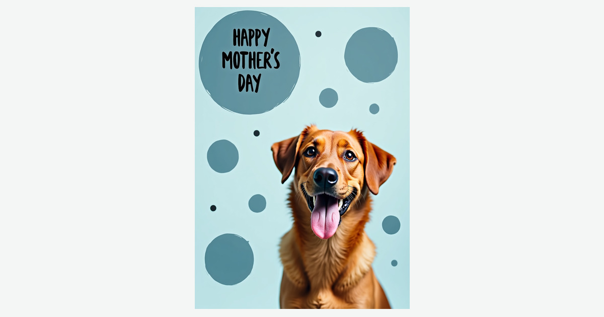 Golden Dog Mothers Day Wish Card | Clever Studio Art
