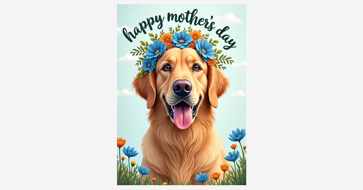 Golden Fur Mothers Day Card | Clever Studio Art