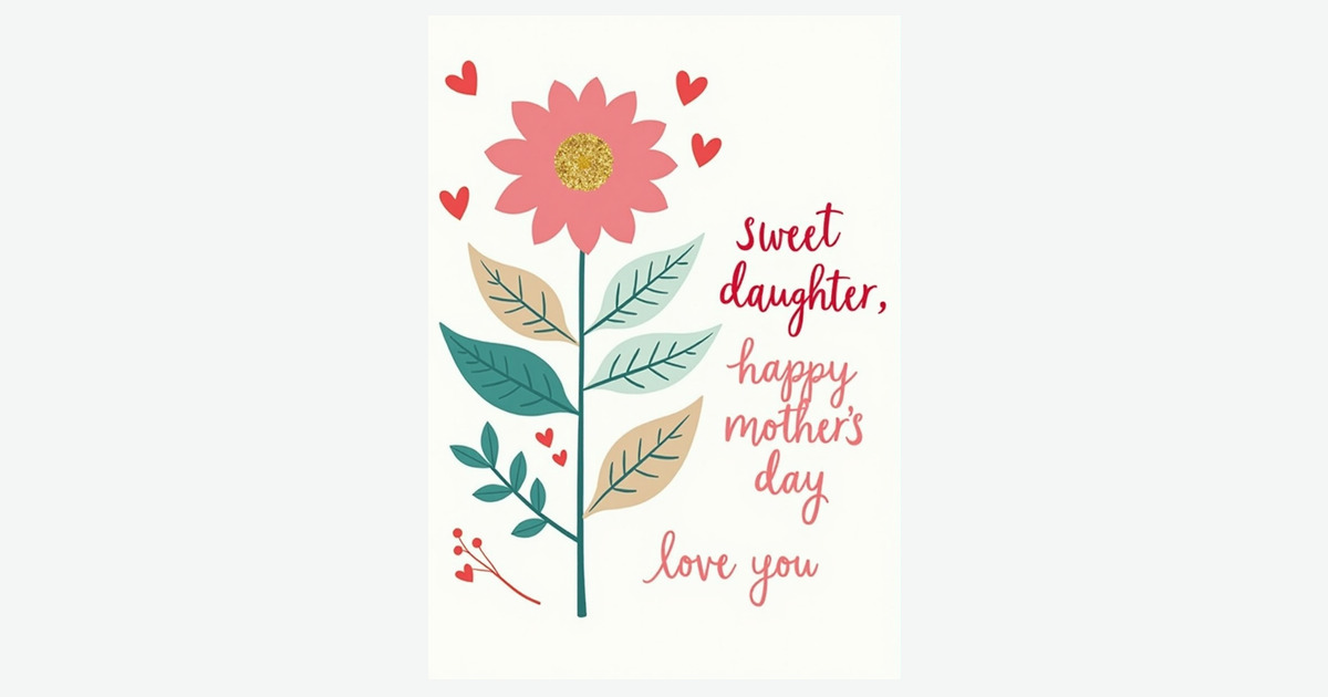 Golden Glitter Mothers Day Card | Clever Studio Art