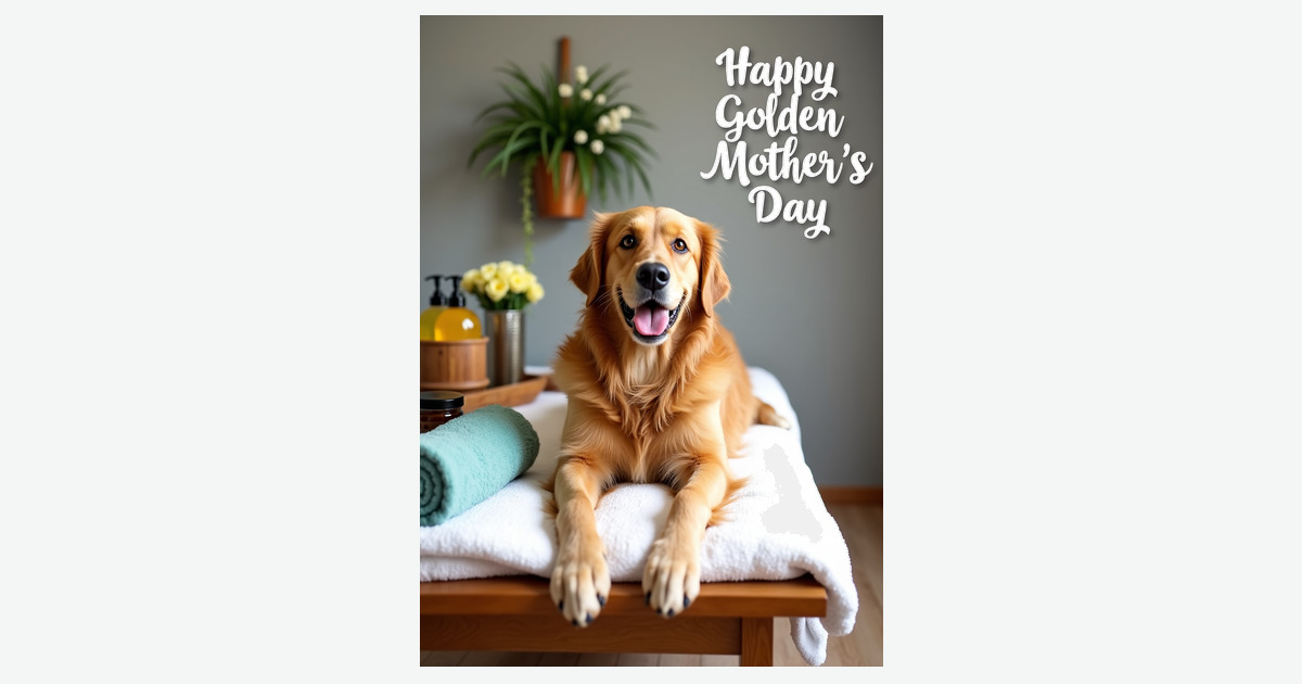 Golden Happy Mothers Day Pet Card | Clever Studio Art