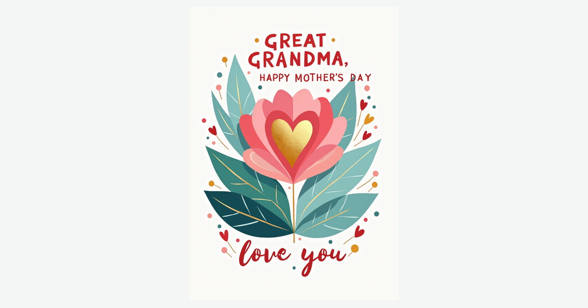 Golden Heart Mothers Day Love Card | Clever Studio Art