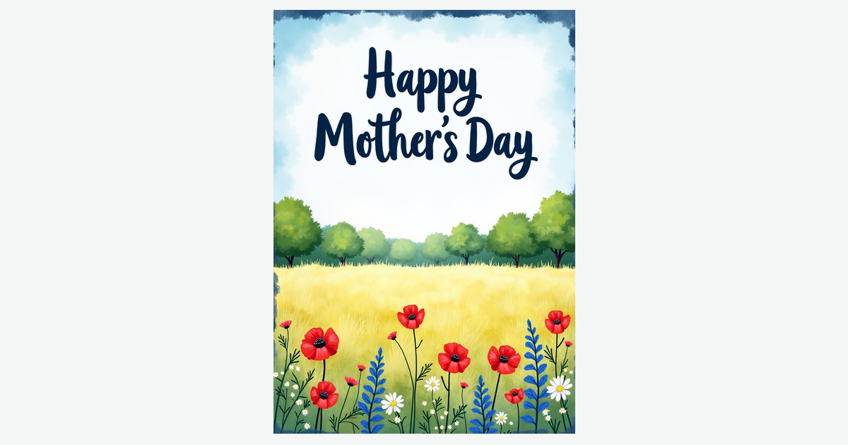 Golden Meadow Mothers Day Card | Clever Studio Art