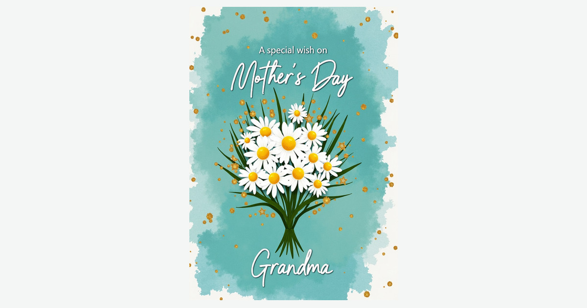 Golden Mothers Day Sparkle Card | Clever Studio Art